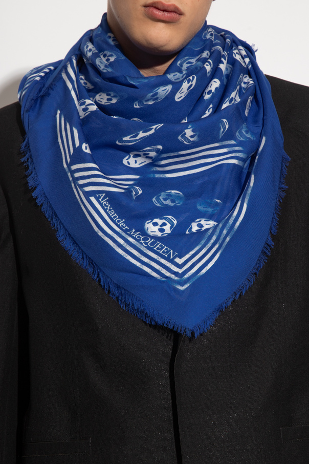 Blue alexander mcqueen scarf hotsell